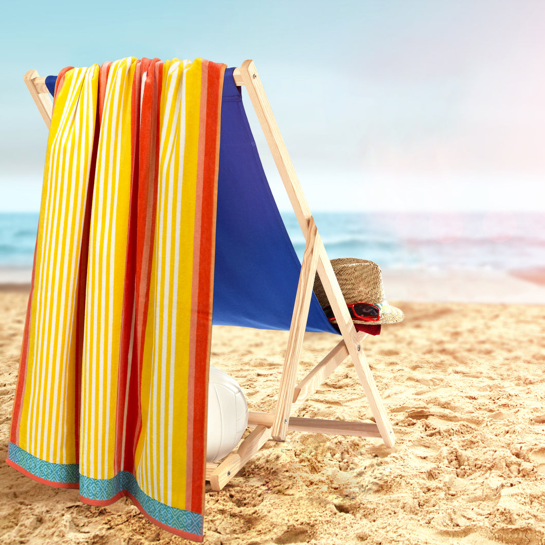 Sunset Stripe Beach Towel